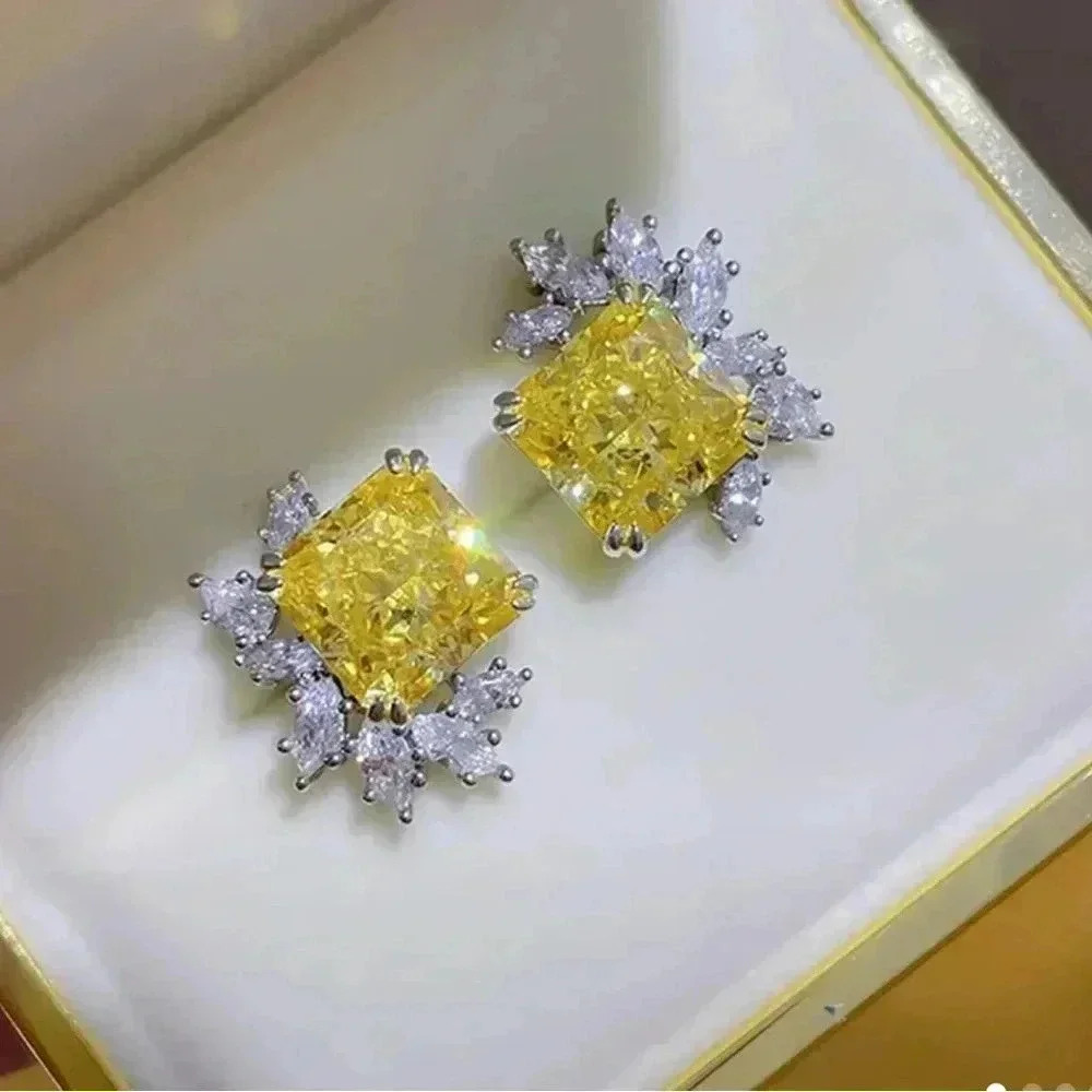 Elegant Yellow Diamond Earrings